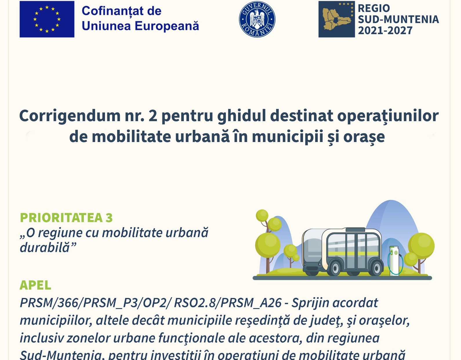 ADR Sud-Muntenia prelungește termenul limită pentru depunerea proiectelor de mobilitate urbană multimodală