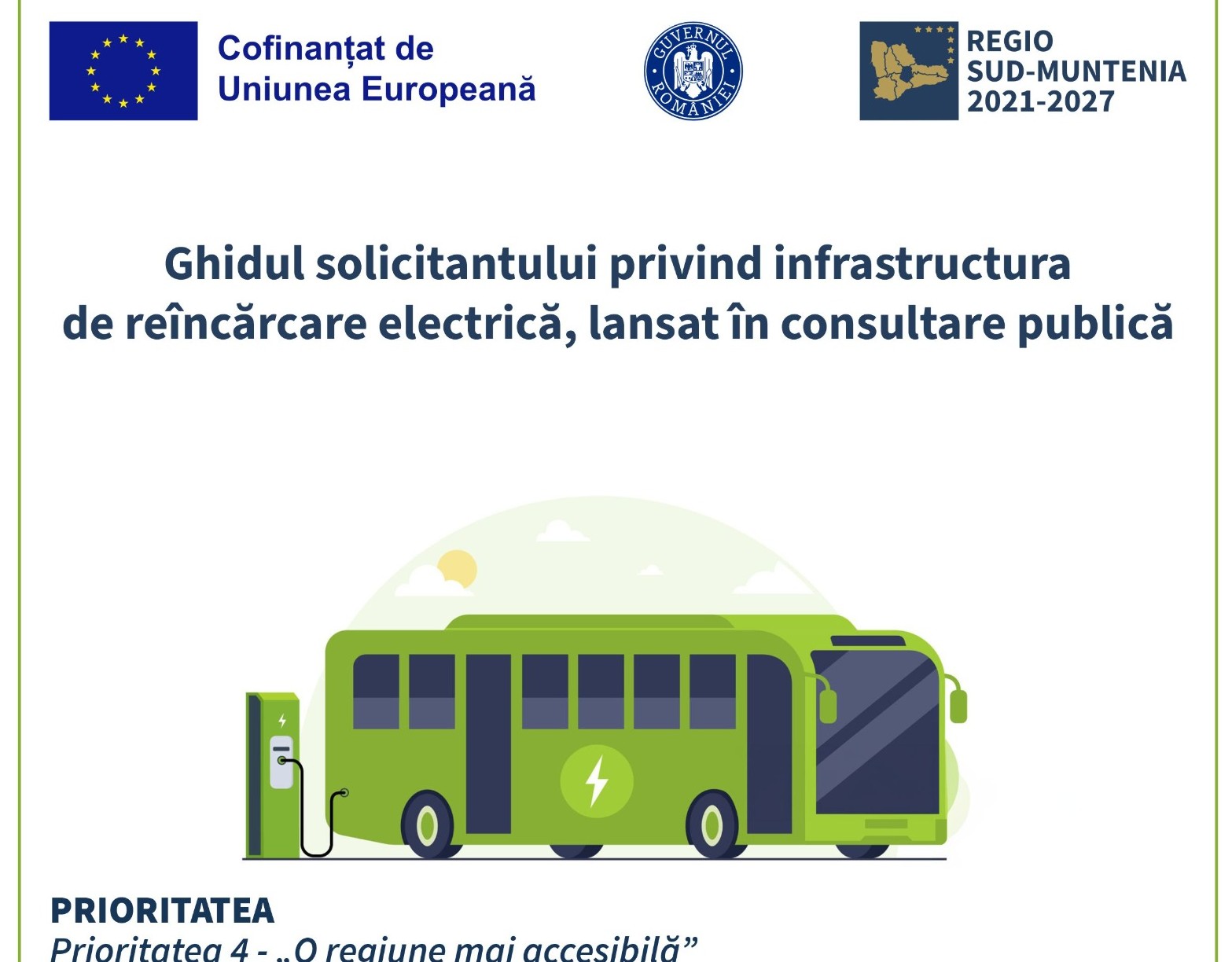 PR SM 2021–2027: Consultare publică privind ghidului pentru infrastructura de reîncărcare electrică
