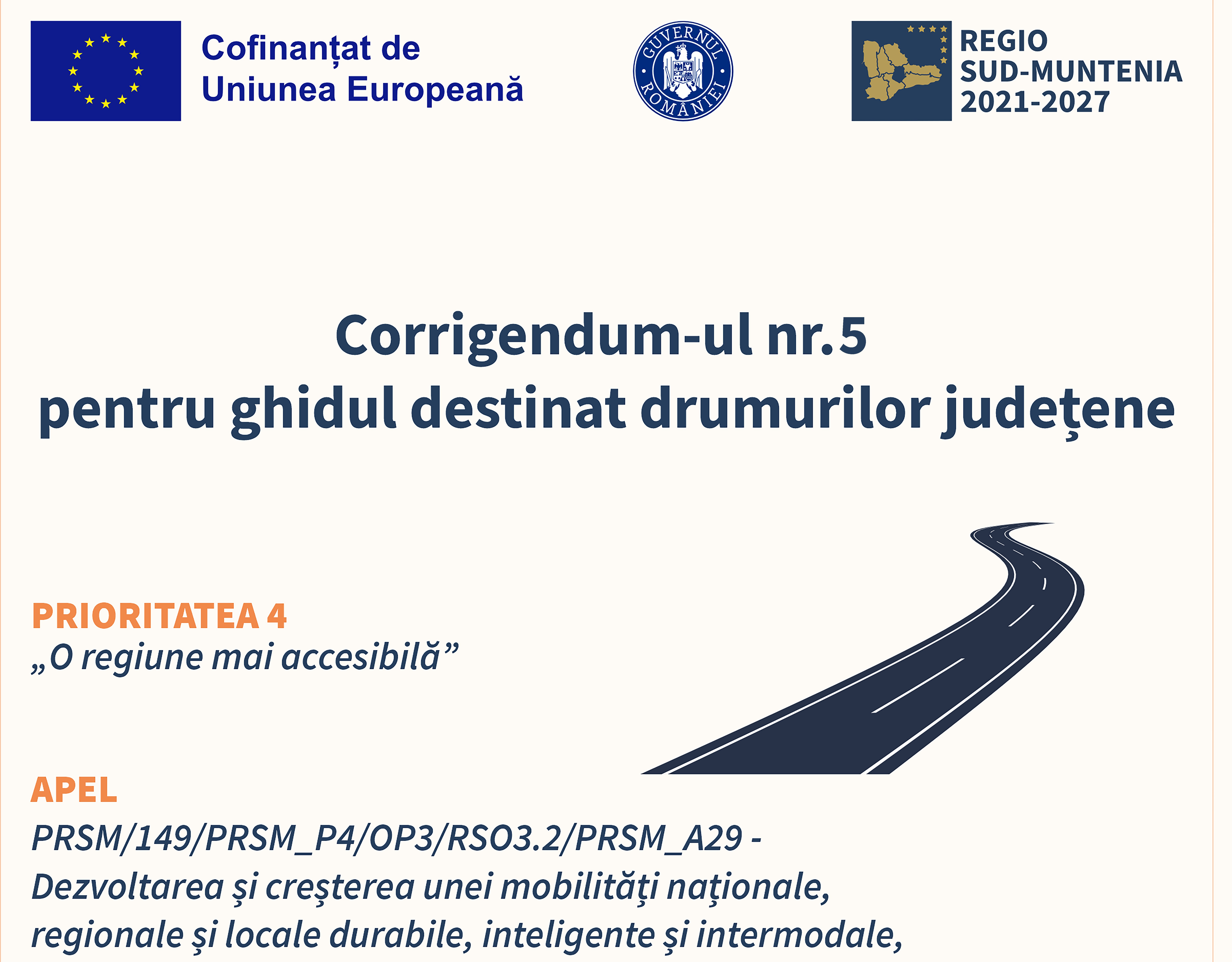 Corrigendum-ul numărul 5 pentru ghidul destinat drumurilor județene