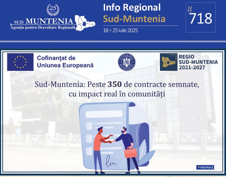 A apărut buletinul informativ Info Regional Sud-Muntenia nr. 718