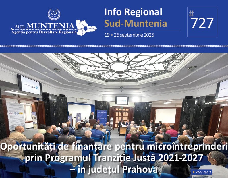 A apărut buletinul informativ Info Regional Sud-Muntenia nr. 727