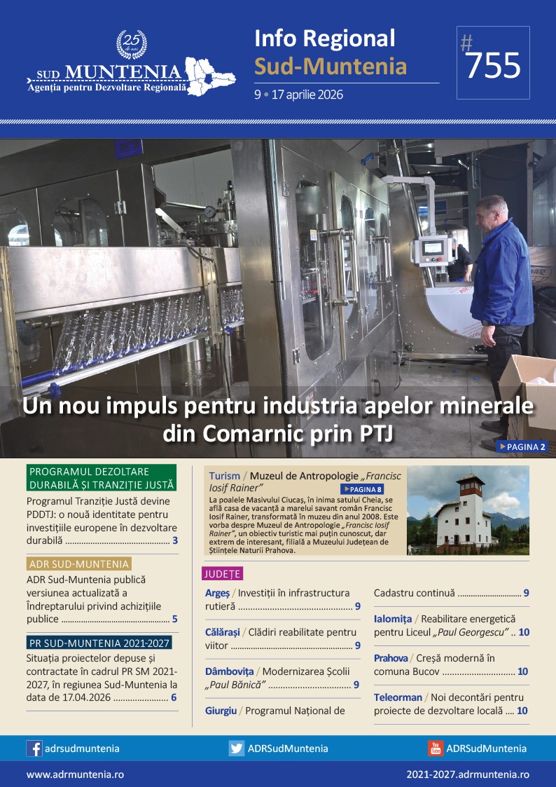 A apărut buletinul informativ Info Regional Sud-Muntenia nr. 755