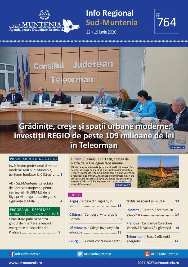 Buletin informativ nr. 764 Info Regional Sud-Muntenia