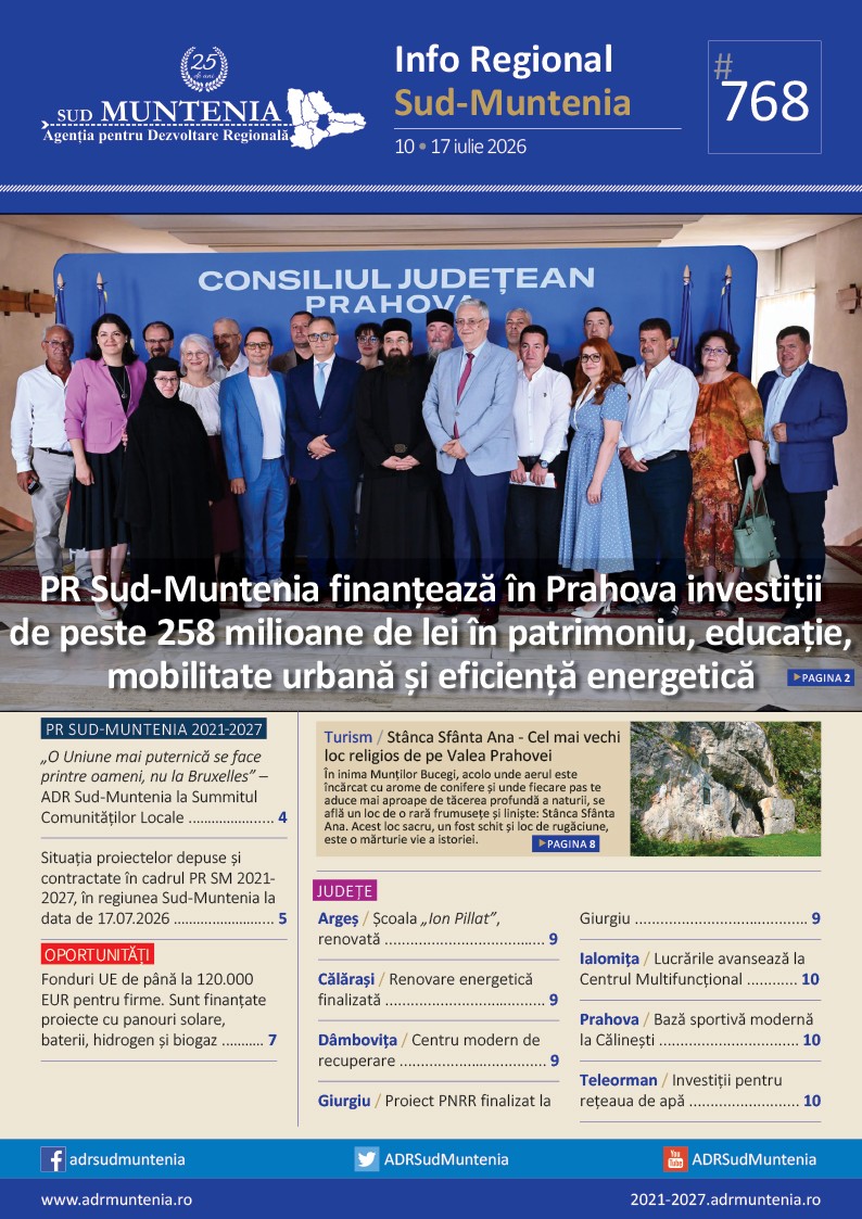 Buletin informativ nr. 768 Info Regional Sud-Muntenia