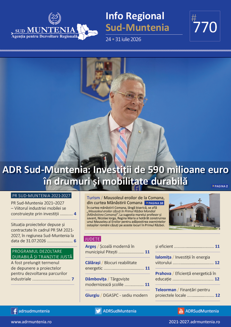 Buletin informativ nr. 770 Info Regional Sud-Muntenia