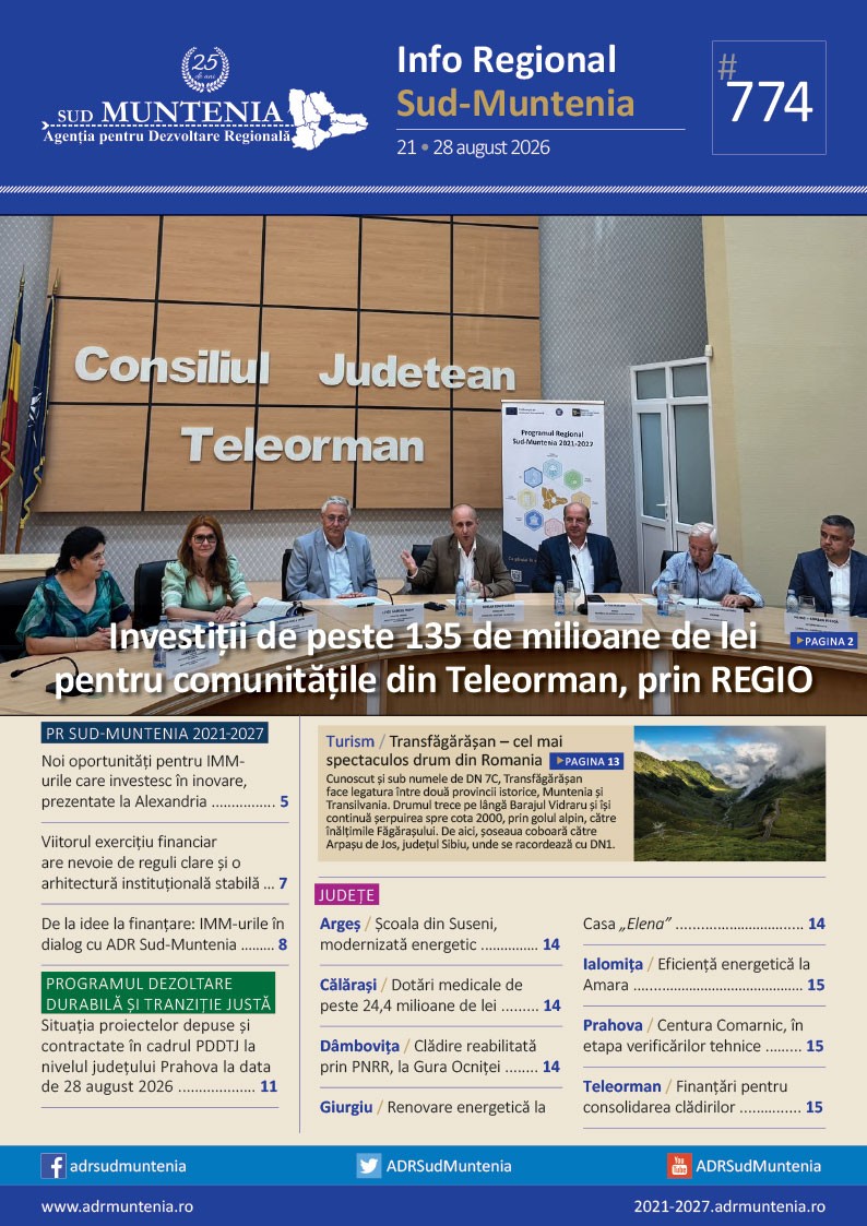 Buletin informativ nr. 773 Info Regional Sud-Muntenia