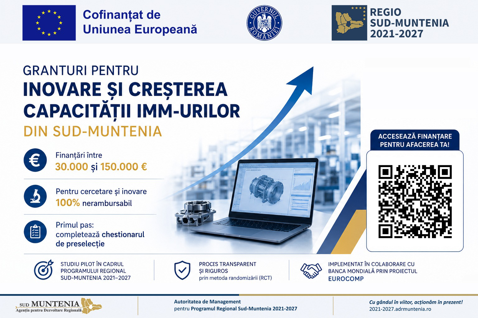 Start preselecției pentru apelul pilot de inovare destinat IMM-urilor din regiunea Sud-Muntenia