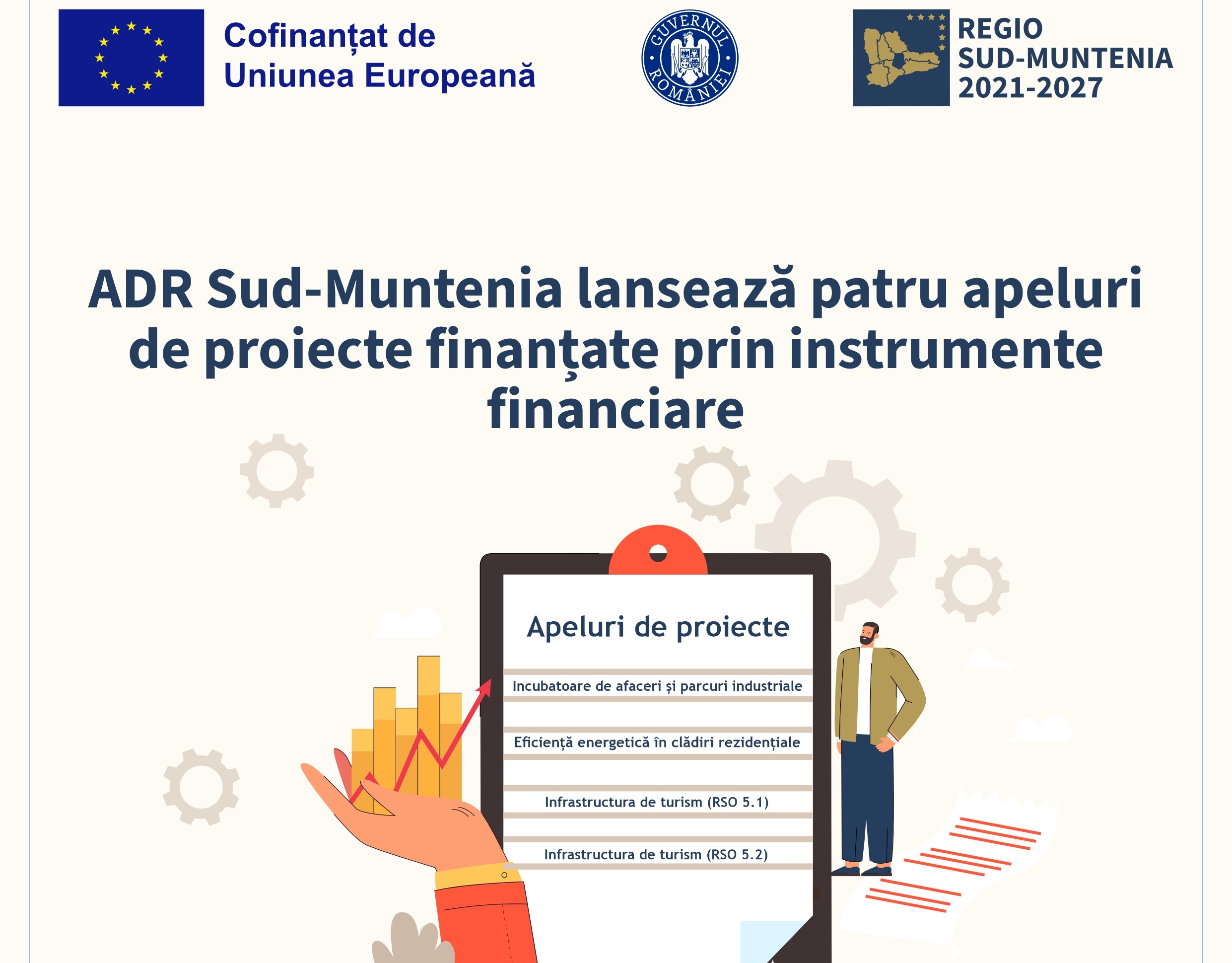 ADR Sud-Muntenia lansează patru apeluri de proiecte finanțate prin instrumente financiare